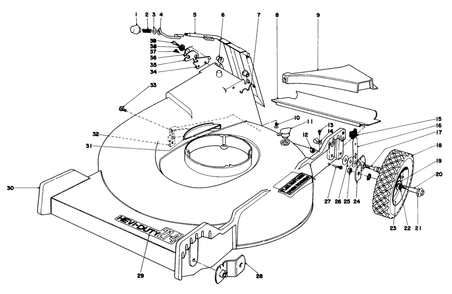 Housing Assembly Diagram and Parts List for 23333 8000001 - 8999999 Toro Lawn Mower