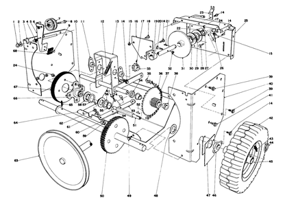 Traction Assembly Diagram and Parts List for 31625 6000001 - 6999999 Toro Snow Blower