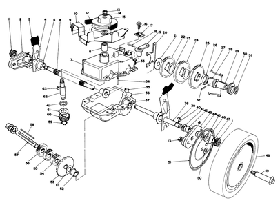 Gear Case Assembly Diagram and Parts List for 20705 3000001 - 3999999 Toro Lawn Mower