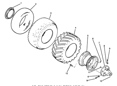 Rear Wheels And Tires Diagram and Parts List for 73520 4900001 - 4999999 Toro Lawn Tractor
