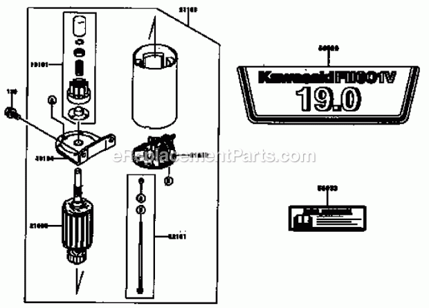 Starter/Decal-Kawasaki Fh601v-Ds06 Diagram and Parts List for 74179 230005001-230006000 Toro Lawn Mower