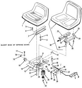 Seat Diagram and Parts List for 31-10K802 1000001 - 1999999 Toro Lawn Tractor