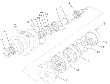 Hydraulic Motor Assembly No. 108-5595 Diagram and Parts List for 22472 400000000 - 401999999 Toro Lawn Tractor Accessories