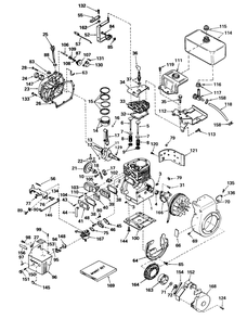 Engine, Tecumseh Model No. H70-130176b (7 H.P. Snowthrower Model No. 31677) Diagram and Parts List for 31625 5000001 - 5999999 Toro Snow Blower