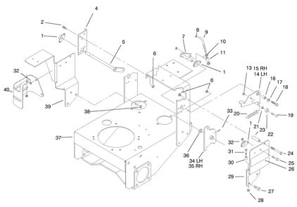 Pivot & Linkage Diagram and Parts List for 30189 790001 - 799999 Toro Lawn Tractor Accessories
