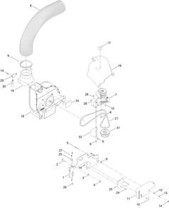 Blower Drive Assembly Diagram and Parts List for 78527 400000000 - 416399999 Toro Lawn Tractor Accessories