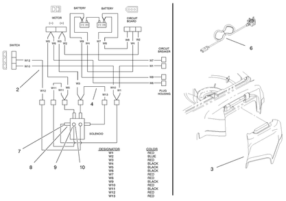 Electrical Wire Diagram. Power Chord And Side Discharge Chute Assembly Diagram and Parts List for 21042 8900001 - 8999999 Toro Lawn Mower