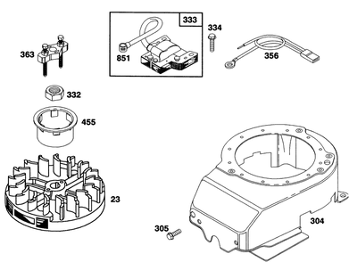 Engine Briggs & Stratton Model 122702-0182-01 Diagram and Parts List for 20906B 2000001 - 2999999 Toro Lawn Mower
