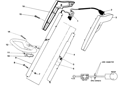 Handle Assembly Diagram and Parts List for 51255 2000001 - 2999999 Toro Trimmer
