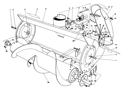 36" Snowthrower Attachment Model 59136 Diagram and Parts List for 57357 1000001 - 1999999 Toro Lawn Tractor