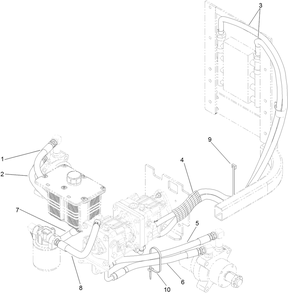 Hydraulic Hose System Assembly Diagram and Parts List for 72264TE 406427909-406429999 Toro Lawn Mower