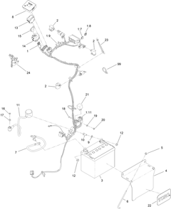 Wire Harness Assembly Diagram and Parts List for 72530 414348585 - 414427421 Toro Lawn Mower
