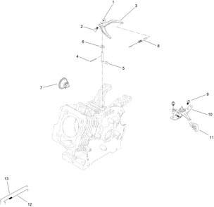 Governor Assembly Diagram and Parts List for 37798 413000000 - 416159999 Toro Snow Blower