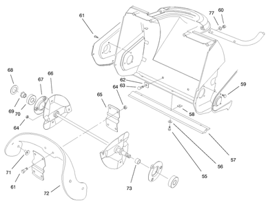 Auger Assembly Diagram and Parts List for 38175 7900001 - 7999999 Toro Snow Blower
