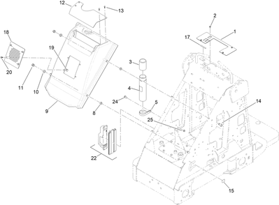Hood Assembly Diagram and Parts List for 22218G 410000000 - 411799999 Toro Lawn Tractor Accessories