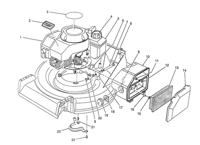 Engine Assembly Diagram and Parts List for 26682 0000001 - 0999999 Toro Lawn Mower