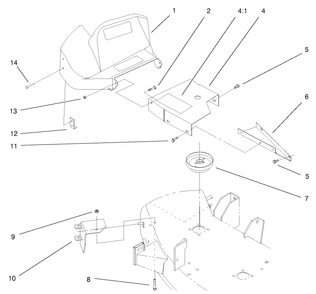 Deck Components Assembly Diagram and Parts List for 79448 8900001 - 8999999 Toro Lawn Tractor