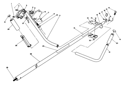 Handle Assembly Diagram and Parts List for 51645 5000001 - 5999999 Toro Trimmer