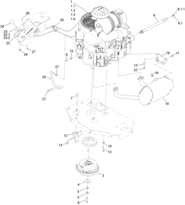 Engine Assembly Diagram and Parts List for 72949 400000000-406397818 Toro Lawn Mower