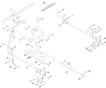 Deck Lift Assembly Diagram and Parts List for 75306 412300000 - 999999999 Toro Lawn Tractor