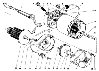 Howard Electric Motor Diagram and Parts List for 31453 2000001 - 2999999 Toro Snow Blower