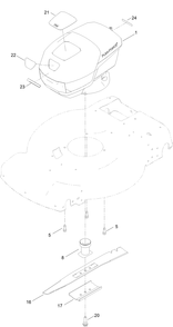 Blade Drive Assembly Diagram and Parts List for 21466T 411700000 - 411873607 Toro Lawn Mower