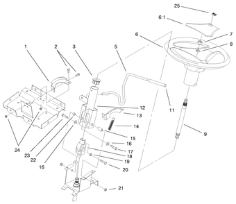 Steering Wheel & Tilt Assembly Diagram and Parts List for 72070 9900001 - 9999999 Toro Lawn Tractor