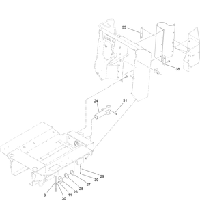 Pivot Assembly Diagram and Parts List for 25403 401400000 - 404599999 Toro Lawn Tractor Accessories