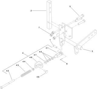 Rh Motion Control Assembly Diagram and Parts List for 74296 (311000001-311999999)(2011) Toro Lawn Mower