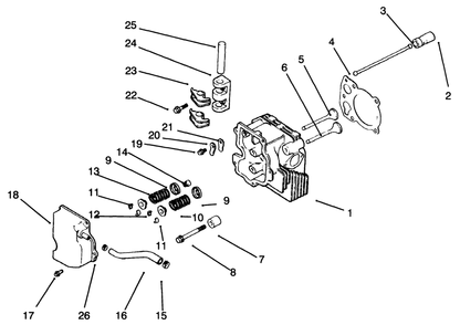 Cylinder Head/Valve/Breather-Engine Kohler Model No. Cv14 S-1429 Diagram and Parts List for 30185 39000001 - 39999999 Toro Lawn Tractor Accessories