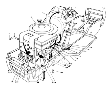 Engine Assembly Diagram and Parts List for 57385 1000001 - 1999999 Toro Lawn Tractor