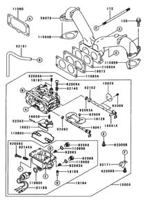 Carburetor Assembly Diagram and Parts List for 74173 (200000001-200999999)(2000) Toro Lawn Mower