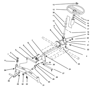 Front Axle And Steering Diagram and Parts List for 73380 4900001 - 4999999 Toro Lawn Tractor