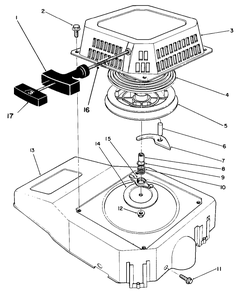 Recoil Assembly (Engine No. Vmm1-7) Diagram and Parts List for 26620BG 2000001 - 2999999 Toro Lawn Mower