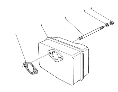 Muffler Asssembly Diagram and Parts List for 38180 6000001 - 6999999 Toro Snow Blower
