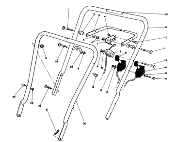 Handle Assembly Diagram and Parts List for 16785 8000001 - 8007011 Toro Lawn Mower