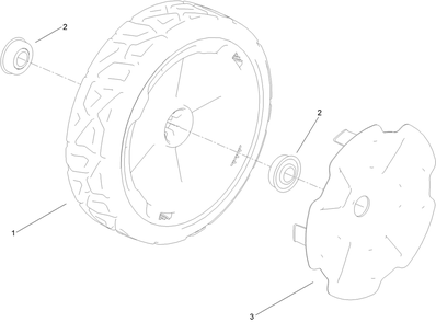 Wheel Assembly No. 134-4363 Diagram and Parts List for 21836 321000001 - 321999999 Toro Lawn Mower