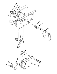 Hydrostatic Lift Linkage Diagram and Parts List for 73421 3900001 - 3999999 Toro Lawn Tractor