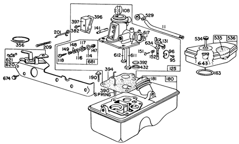 Briggs & Stratton Carburetor Assembly Model 92908-1842-01 For 21" Hand Propelled Model 16113 And 21" Self Propelled Model 16277 Diagram and Parts List for 16113 9000001 - 9999999 Toro Lawn Mower