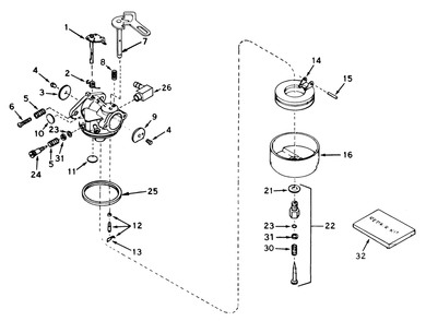 Carburetor No. 632113 Diagram and Parts List for 38015 3000001 - 3999999 Toro Snow Blower