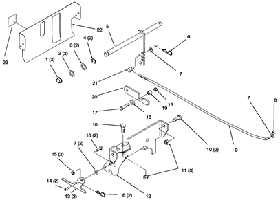 Rear Axle Mount Hitch Diagram and Parts List for 79271 6900001 - 6999999 Toro Lawn Tractor