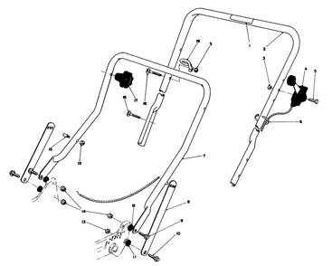 Handle Assembly Diagram and Parts List for 20675 6000001 - 6999999 Toro Lawn Mower