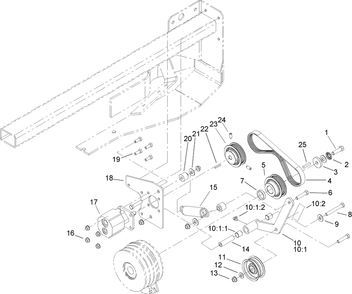 Cooling Pump Drive Assembly Diagram and Parts List for 74268TE (240000001-240999999)(2004) Toro Lawn Mower