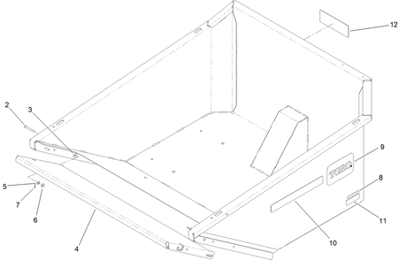 Mulch Bucket Assembly Diagram and Parts List for 78597 400000000-999999999 Toro Lawn Tractor Accessories