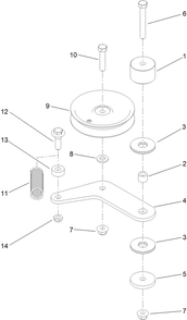 Pump Idler Assembly Diagram and Parts List for 74568TE (311000001-311999999)(2011) Toro Lawn Mower