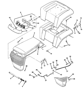 Body Assembly Diagram and Parts List for 32-10B503 2000001 - 2999999 Toro Lawn Tractor