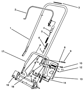 Handle Assembly Diagram and Parts List for 38196 4900001 - 4999999 Toro Snow Blower