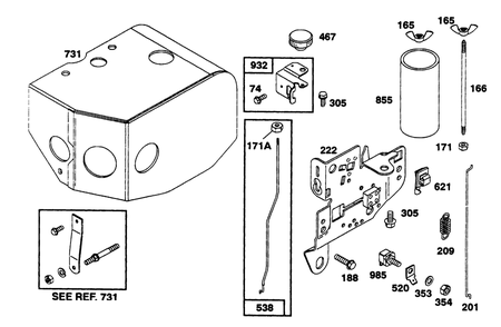Engine Briggs & Stratton Models 252416-0756-01 & 252416-0757-01 Diagram and Parts List for 38580 5900001 - 5999999 Toro Snow Blower
