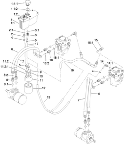 Hydraulic System Assembly Diagram and Parts List for 39934 (310000001-310999999)(2010) Toro Lawn Mower
