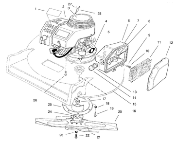 Engine Assembly Diagram and Parts List for 22040 7900001 - 7999999 Toro Lawn Mower